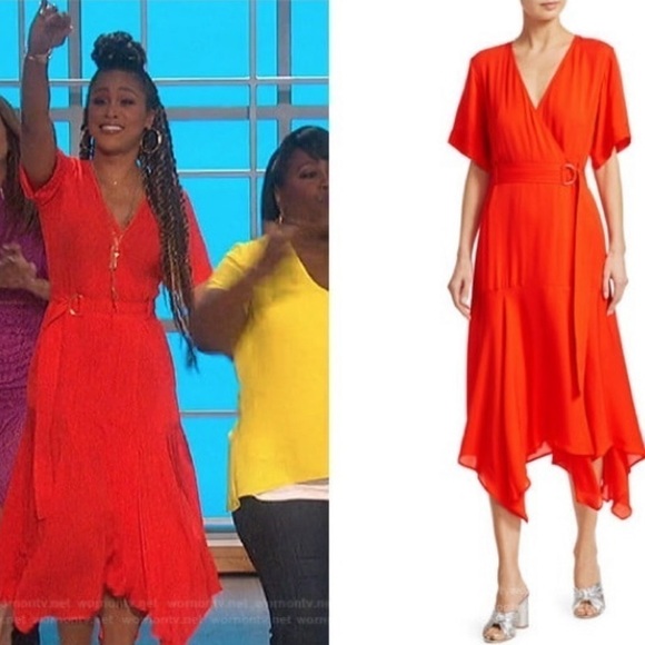 A.L.C. Claire Wrap Maxi Dress in Poppy in red size 0 - Picture 6 of 15
